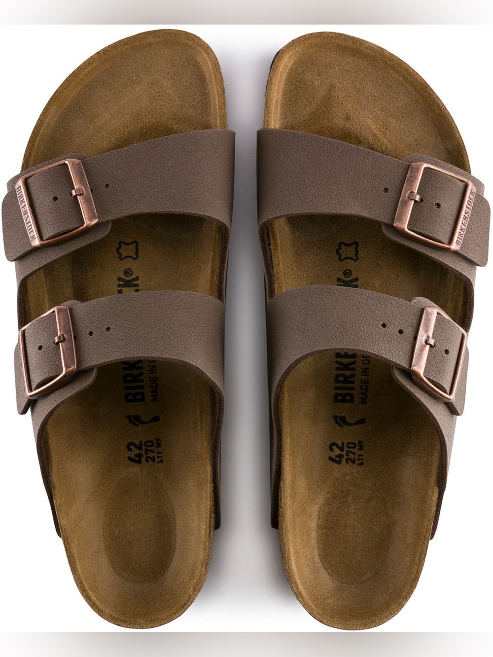 Birkenstock Arizona Mocha Birkibuc Slide Sandals – Size 39 NWT